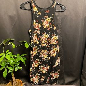 Floral party dress , size small , black